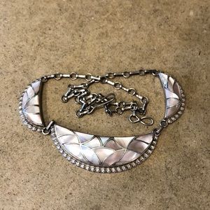 Sterling Silver and mother of pearl choker!